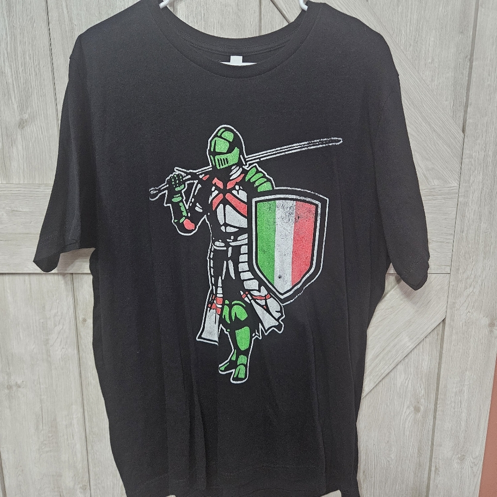 Bella+Canvas Black Italian Knight Graphic T-Shirt - XL